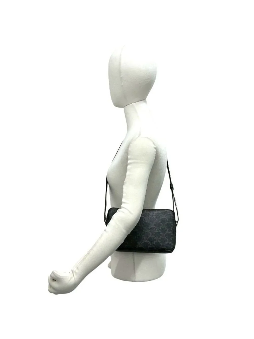 Celine Triomphe Messenger with Leather Mini Shoulder Bag Black
